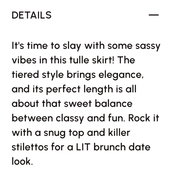 New York and Company tiered tulle skirt - Picture 6 of 6